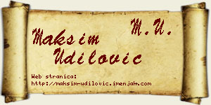 Maksim Udilović vizit kartica
